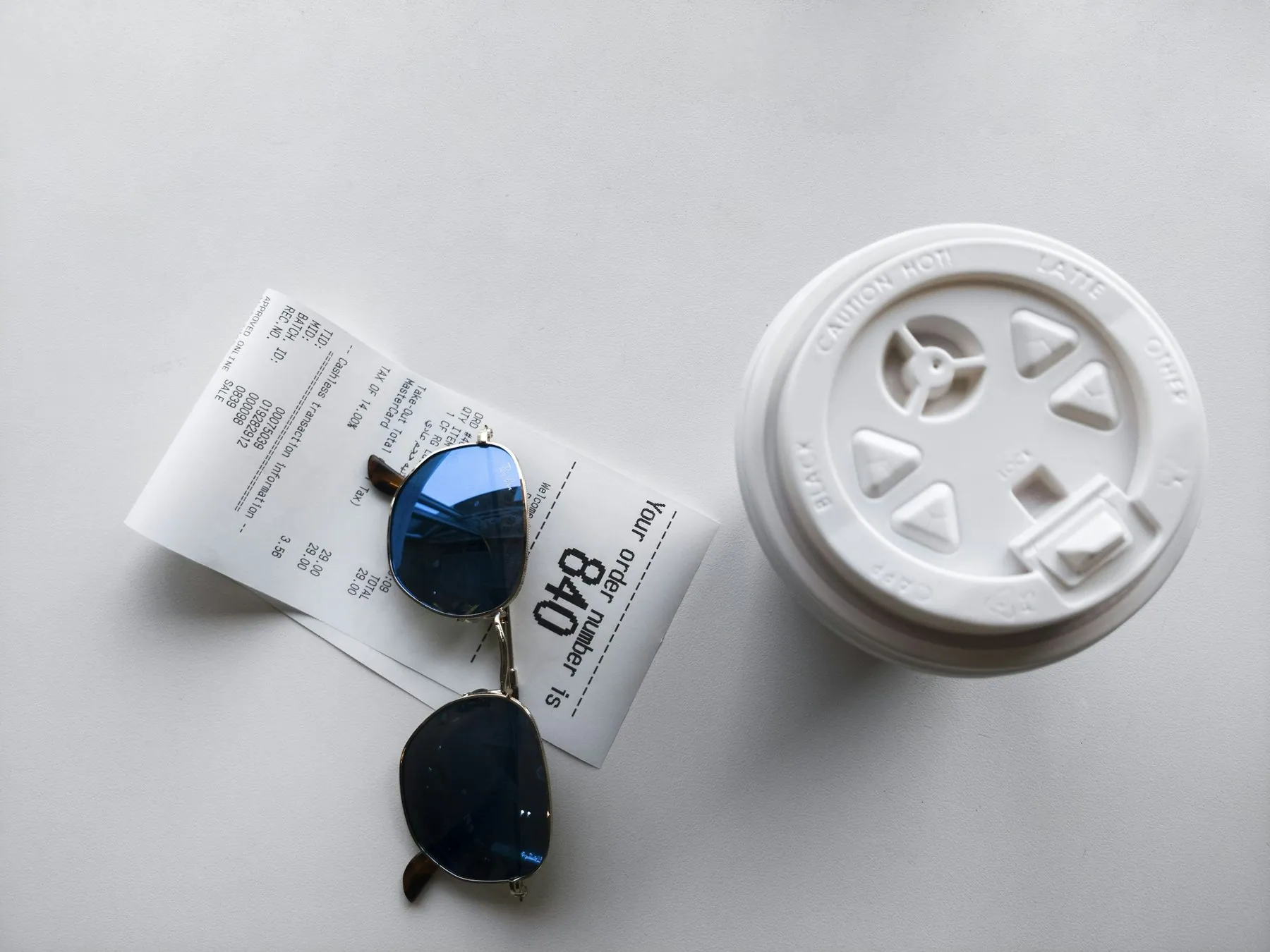 Coffee cup flat lay